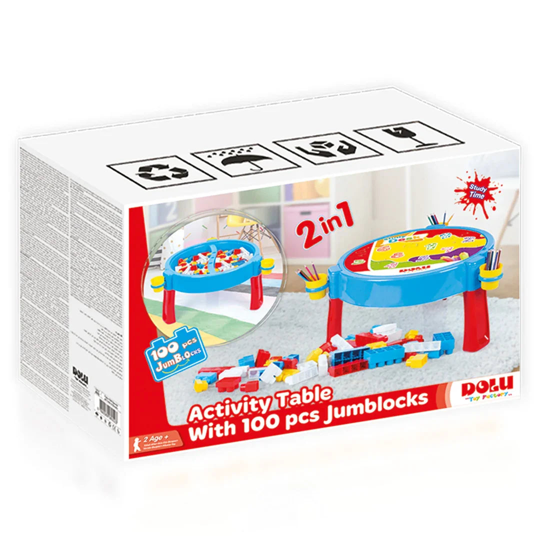 DOLU - Activity Table With 100 Pcs Jumblocks
