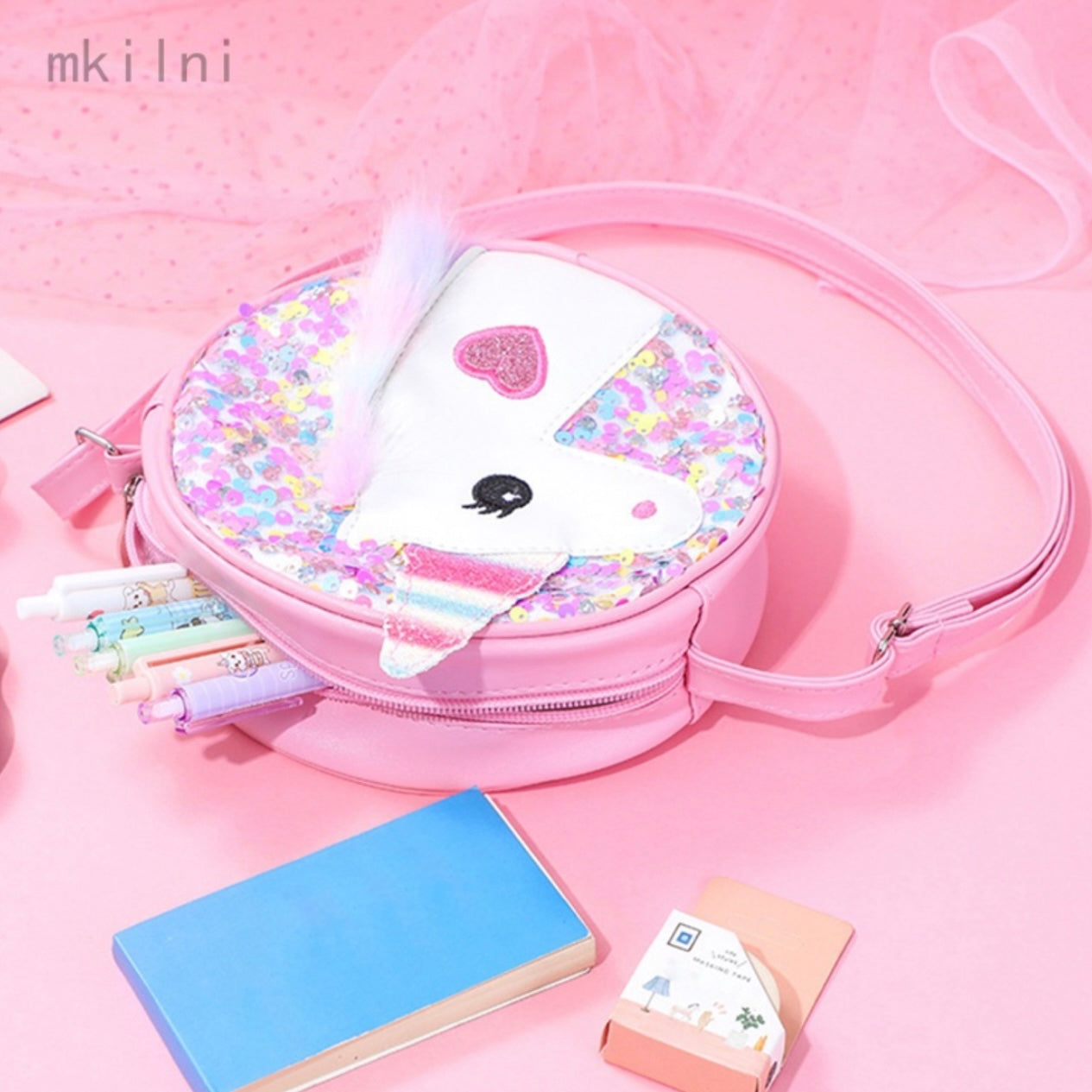Unicorn Face Cross Body Handbag