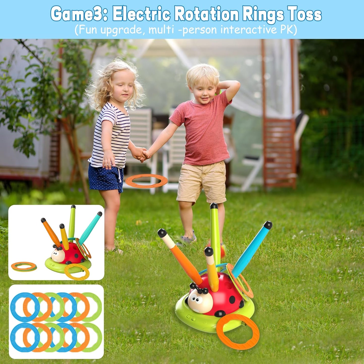 3 In 1 Musical Jump Ring Toss Game For Kids