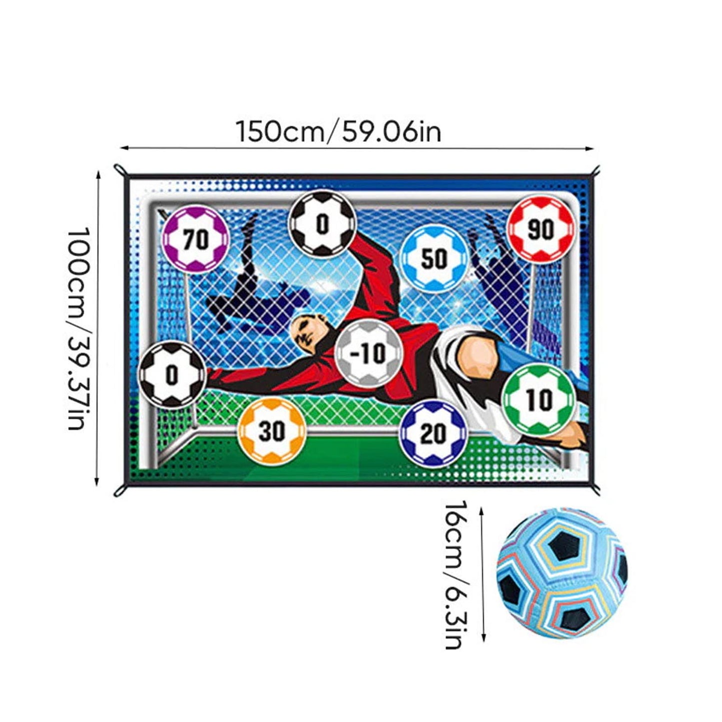 Soccer Game Set Indoor, Kick & Stick Removable, Improve Ball Skills