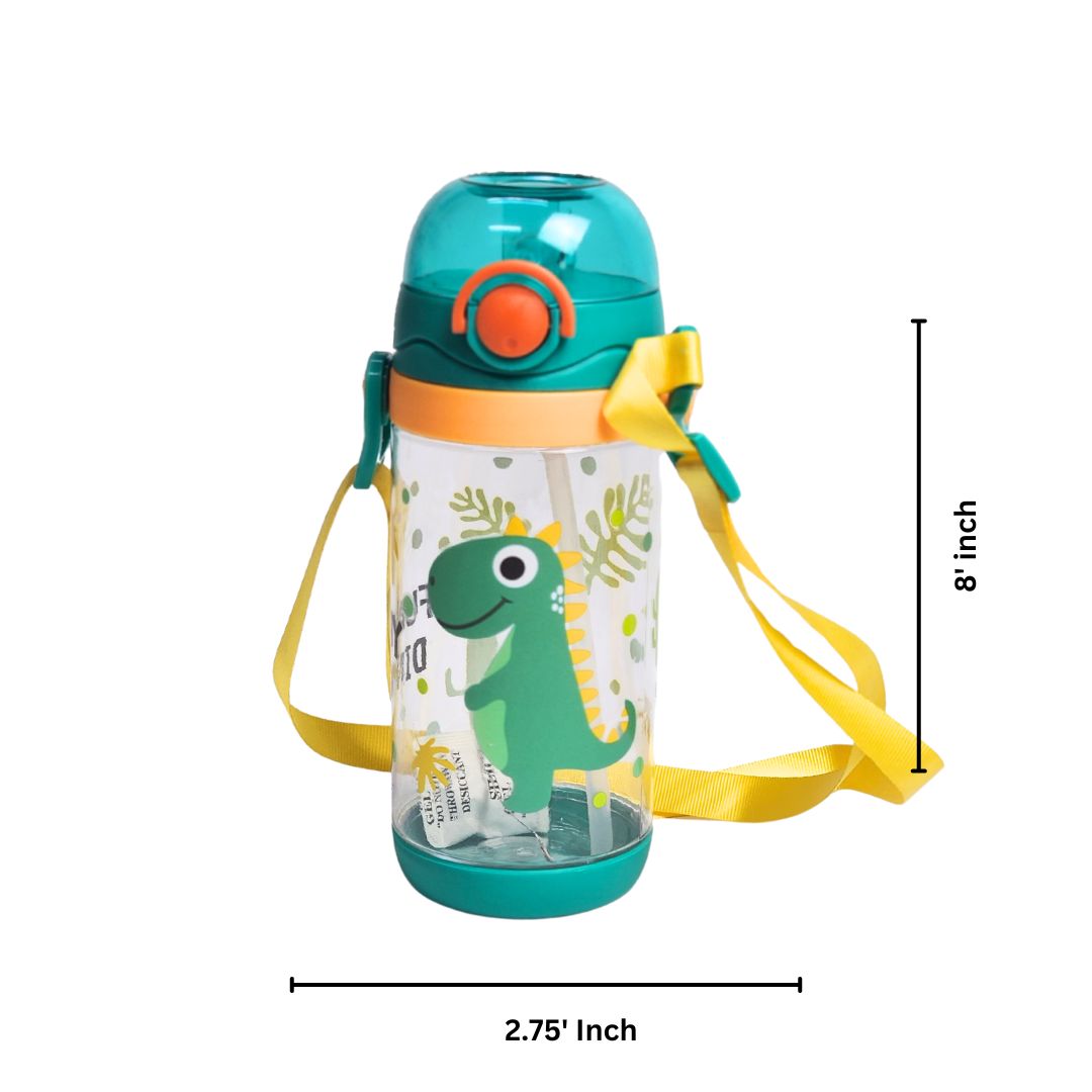 Dino Themed School Backpack With Water Sipper For Kids