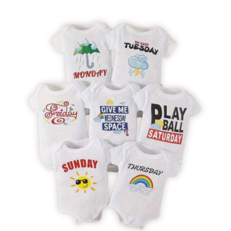 Adorable Weekly Outfit Bodysuit Set for Babies