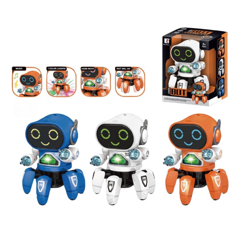 Children electronic intelligent robot toy dancing walking singing robot with light music