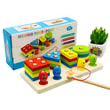 Catch, Stack & Learn 4-in-1 Wooden Fishing & Shape Sorting Toy