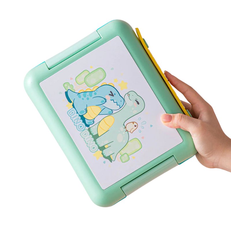 Cute Dino & Unicorn Plastic Lunch Box for Kids