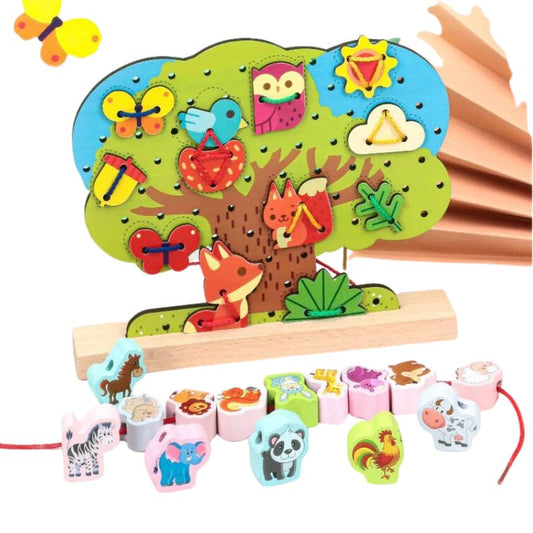 Animal House Lacing Tree Fun & Educational String Activity for Kids