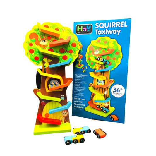 Squirrel Taxiway Wooden Race Track  Fast Paced Fun for Curious Minds