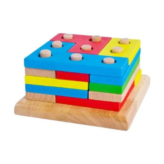 Colorful Wooden Russian Block Puzzle Set – Fun & Educational Brain Teasers for Kids