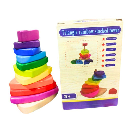 Triangle Rainbow Stacking Tower – Colorful Fun