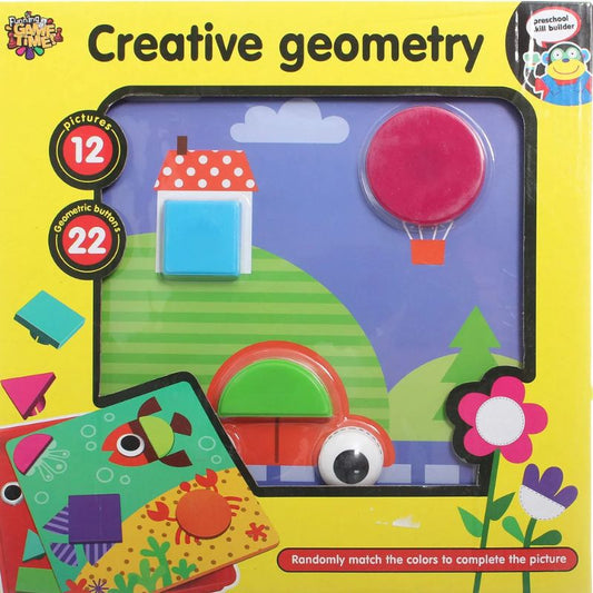 Colorful Geometry Fun 12 Pictures & 22 Interactive Buttons for Creative Play