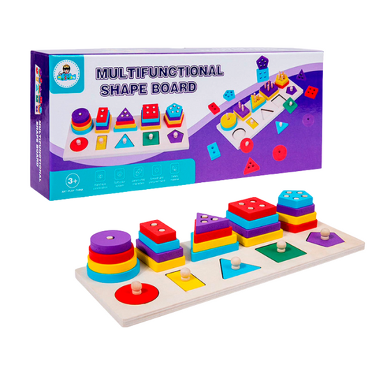 Multifunctional Shape Sorting Board – Fun & Educational Puzzle Toy for Kids