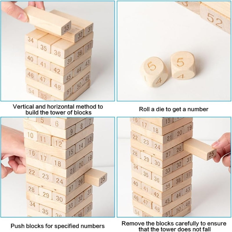 Fascinating Jenga Wooden Toys - 90 Pcs