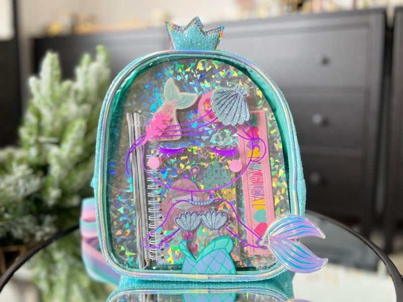 Vest Adorable Holographic Backpack With Stationery For Toddlers