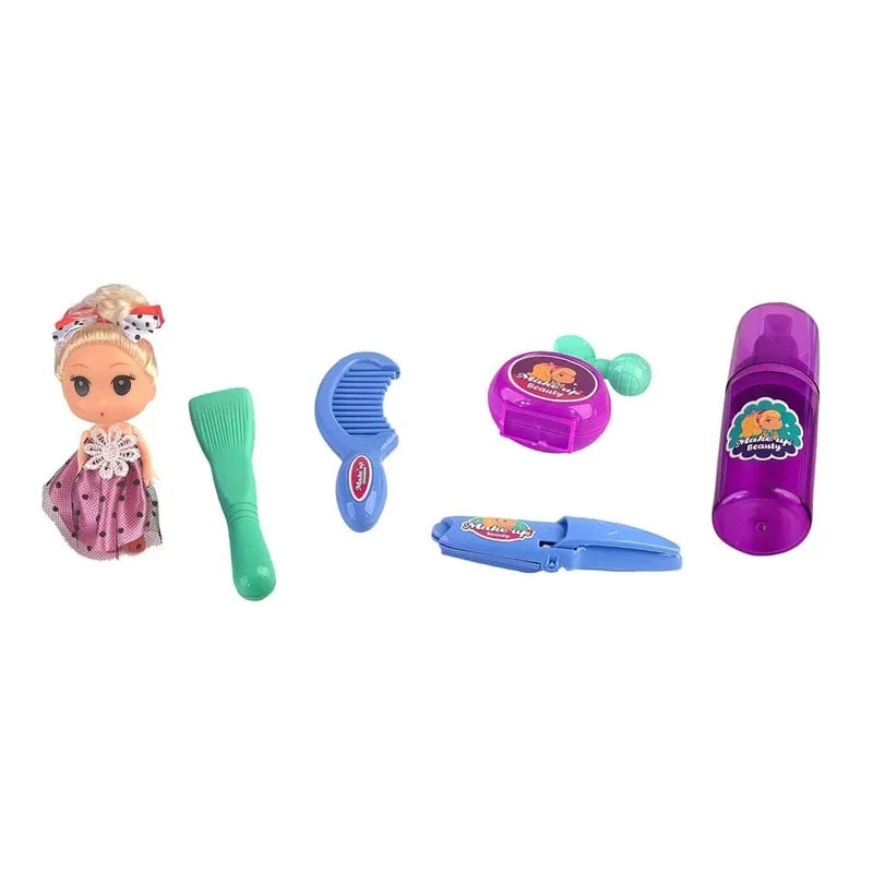Little Dresser Makeup Cosmetic Playset With Doll For Kids