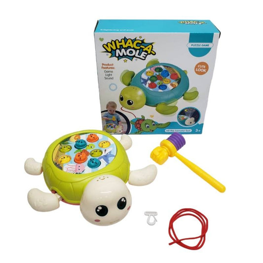 Hammer Knocking Turtle Toy With Light & Music For Kids