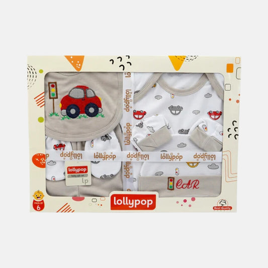 Car Newborn Baby Gift Set - 6 Pcs - Gray