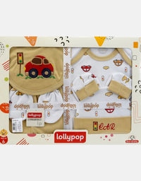 Car Newborn Baby Gift Set - 6 Pcs - Brown
