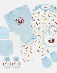 Racing Car Little One Baby Gift Set - 9 Pcs - Blue
