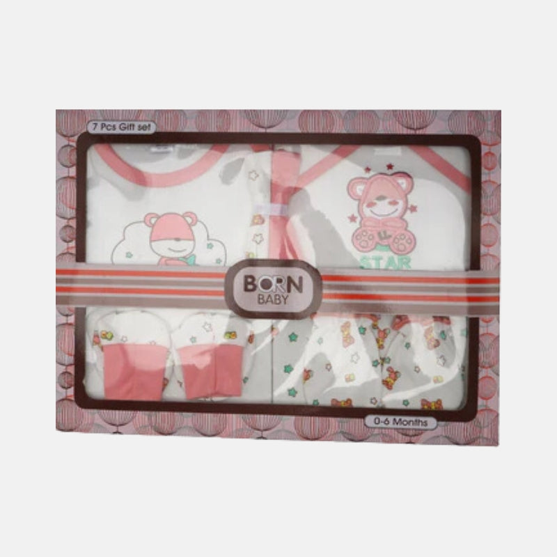 Bear Little Star Baby Gift Set - 7 Pcs - Pink