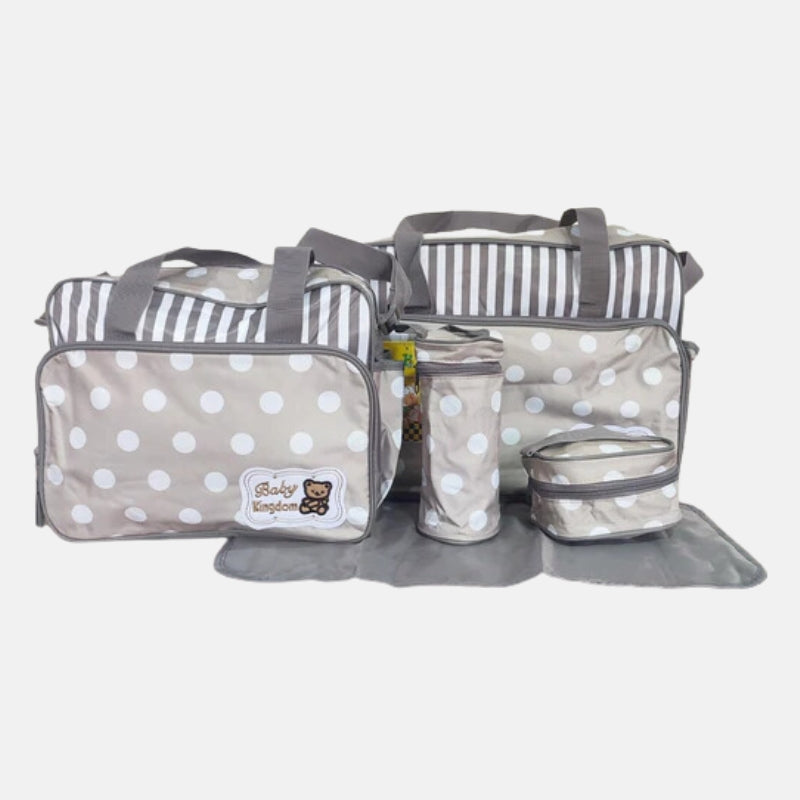 Baby Kingdom Baby Diaper Bag - 5 Pcs - Gray
