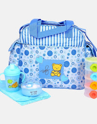 Moms Love Baby Diaper Bag - 5 Pcs - Blue
