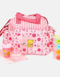 Moms Love Baby Diaper Bag - 5 Pcs - Pink
