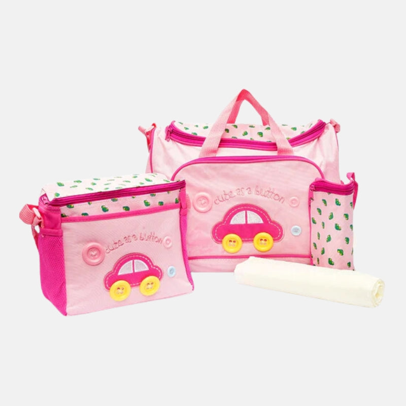 Car Baby Diaper Bag - 4 Pcs - Pink