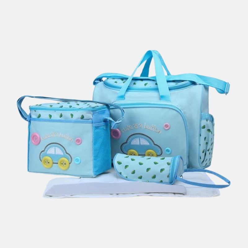 Car Baby Diaper Bag - 4 Pcs - Blue