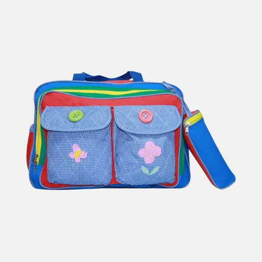 Cute Multi-Color Baby Diaper Bag - Blue