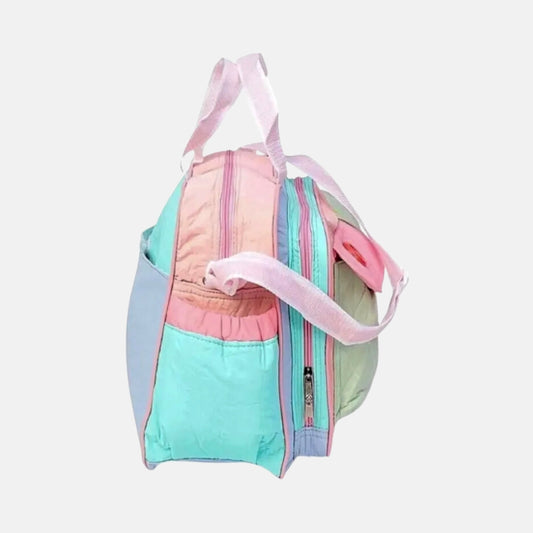 Cute Multi-Color Baby Diaper Bag - Pink