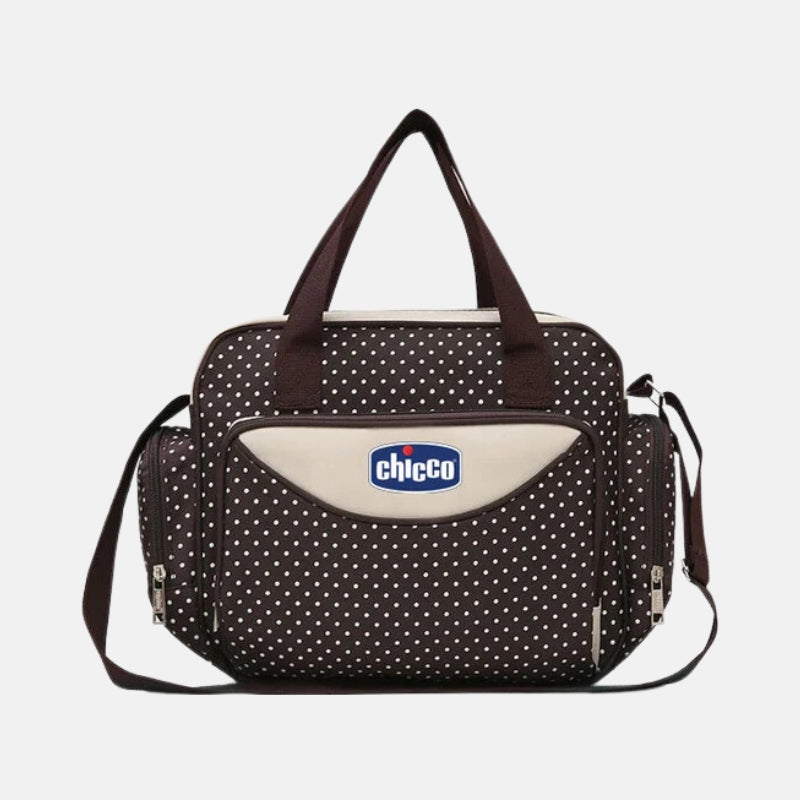 Chicco Polka Dots Baby Diaper Bag - Brown