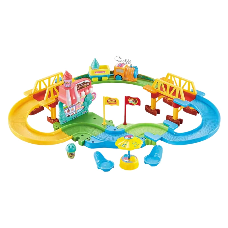 Sweet Train Trackset Toy For Kids - 46 Pcs