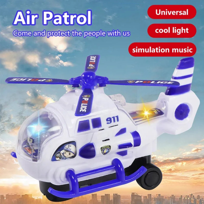 Police Super Helicopter Toy With Light And Music For Kids