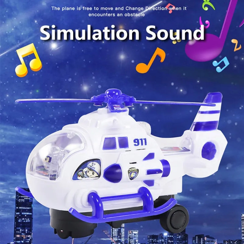 Police Super Helicopter Toy With Light And Music For Kids