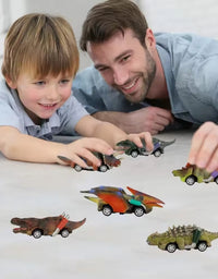 Motorcade Dinosaur Car Toy Set For Kids - Pack Of 6
