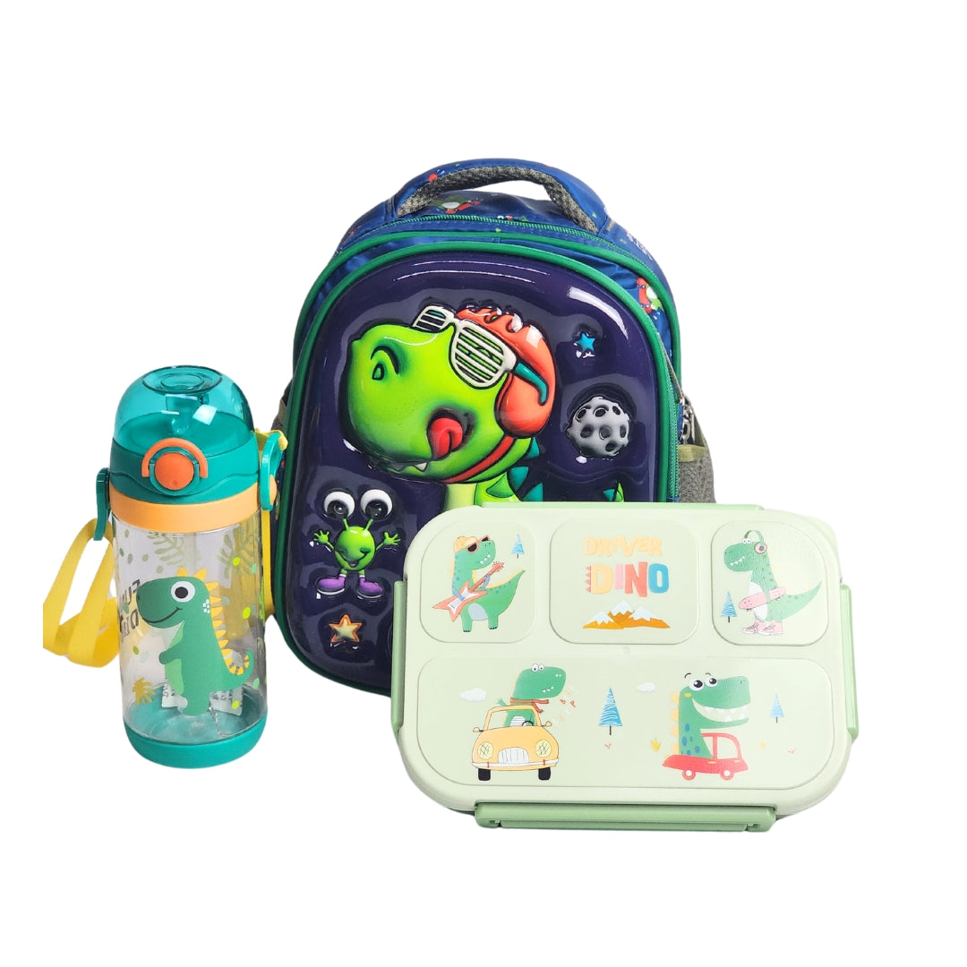 Dino Themed School Lunch Deal For Kids (Lunch Bag/Box & Bottle)