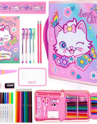 Vest Zip-It Pencil Case With Stationery For Kids - 36 Pcs
