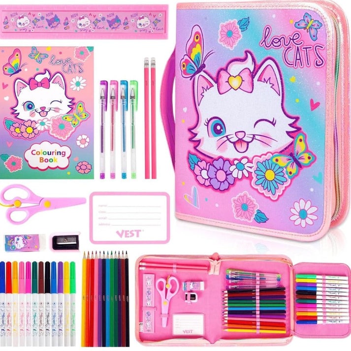 Vest Zip-It Pencil Case With Stationery For Kids - 36 Pcs