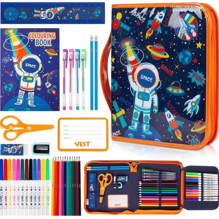 Vest Zip-It Pencil Case With Stationery For Kids - 36 Pcs