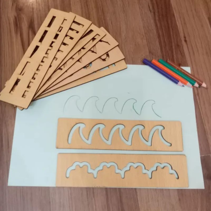 Montessori Wooden Writing & Tracing Kit Shapes & Patterns for Kids