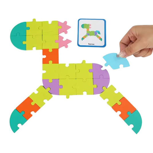 Kids 65 Pieces Buckle Logical Thinking Puzzles Training Early Educational Learning Geometric Shapes Numbers Letters