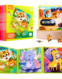 3 In 1 QIYI Wooden Level Puzzled Toy For Kids (37 Pcs)
