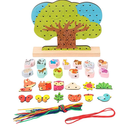 Animal House Lacing Tree Fun & Educational String Activity for Kids