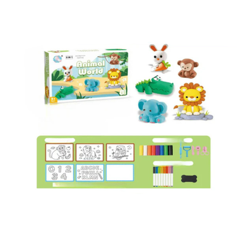 Creative Animals Clay Drawing Set