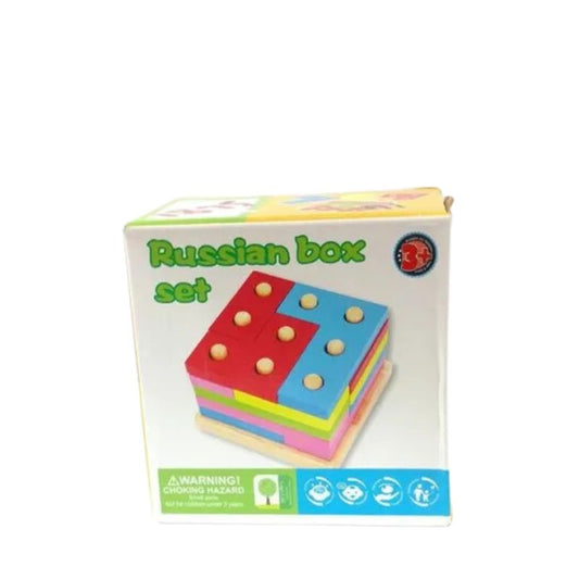 Colorful Wooden Russian Block Puzzle Set – Fun & Educational Brain Teasers for Kids