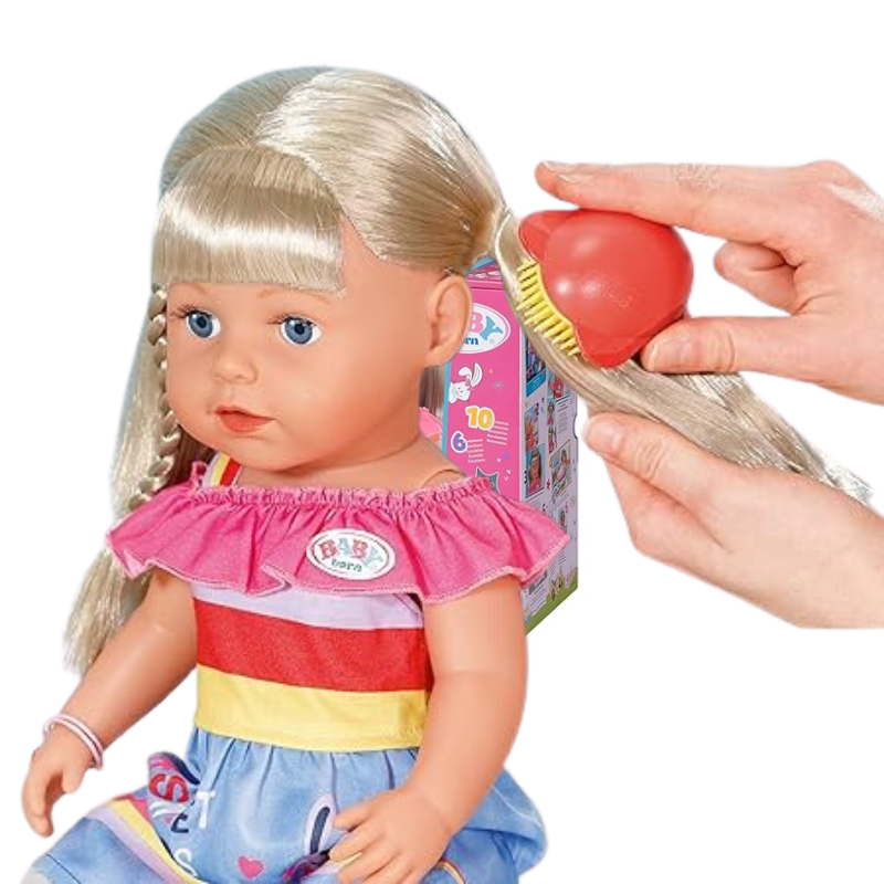 Baby Born Sister Doll 6 Lifelike Function, Blonde Hair-Easy for Small Hands