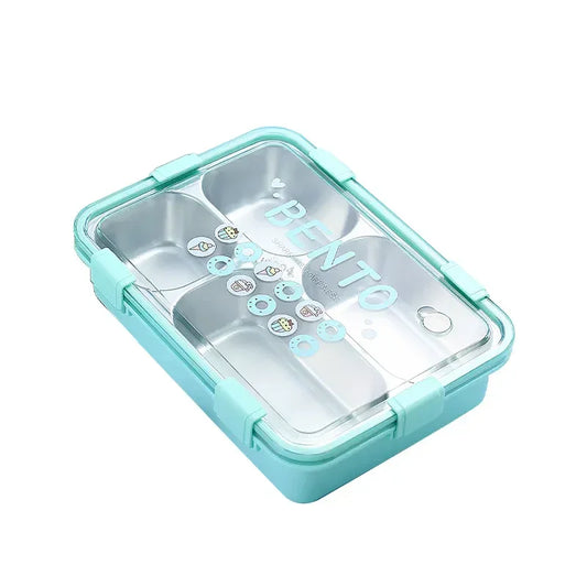 BENTO Stainless Steel Lunch Box 4 Compartments with Soup Cup (7091) (Deal)
