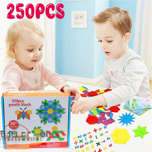 Creative Wooden Tangram Puzzle Blocks 250 Pieces for Endless Learning Fun