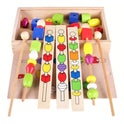 Wooden Bead Puzzle Box Creative Learning Toy for Shapes & Fine Motor Skills