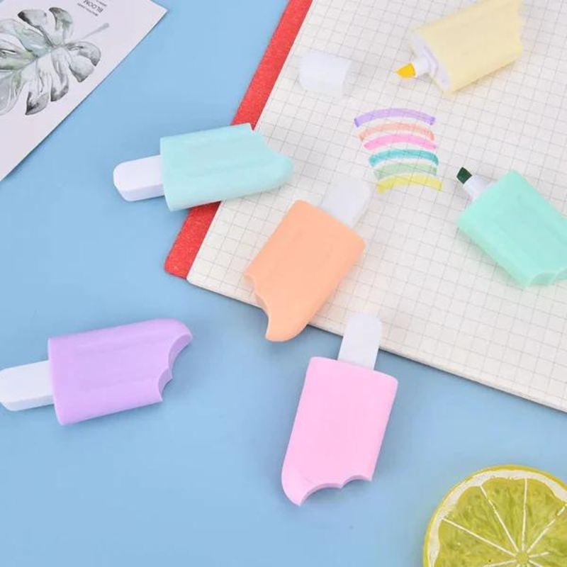 Pack of 6 Ice Cream Shape Highlighter